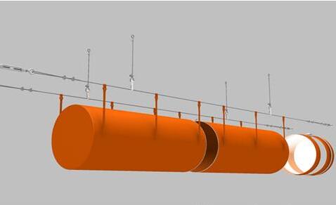 圆形风管双排钢丝绳安装方式